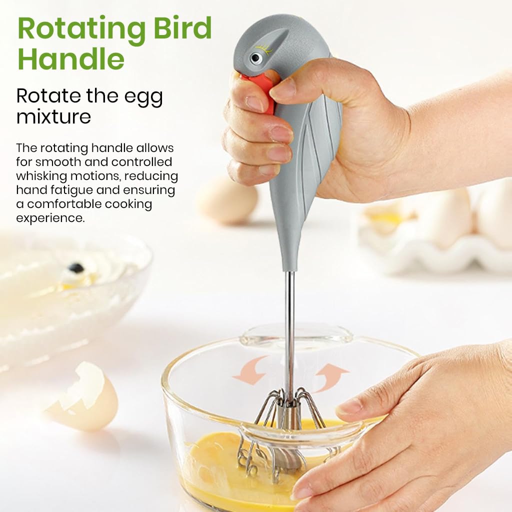 Supvox Eggbeater for Whipping and Blending featuring Squeeze Trigger Mechanism and Stainless Steel