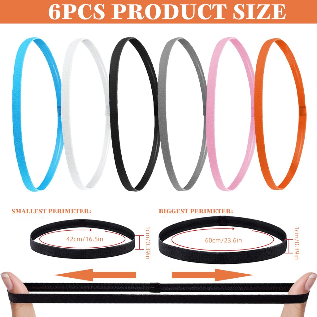 Proberos Sports Headbands for Yoga and Running featuring Silicone Anti Slip Liner | 18PCS Stretchy Sweat Bands for Men and Women