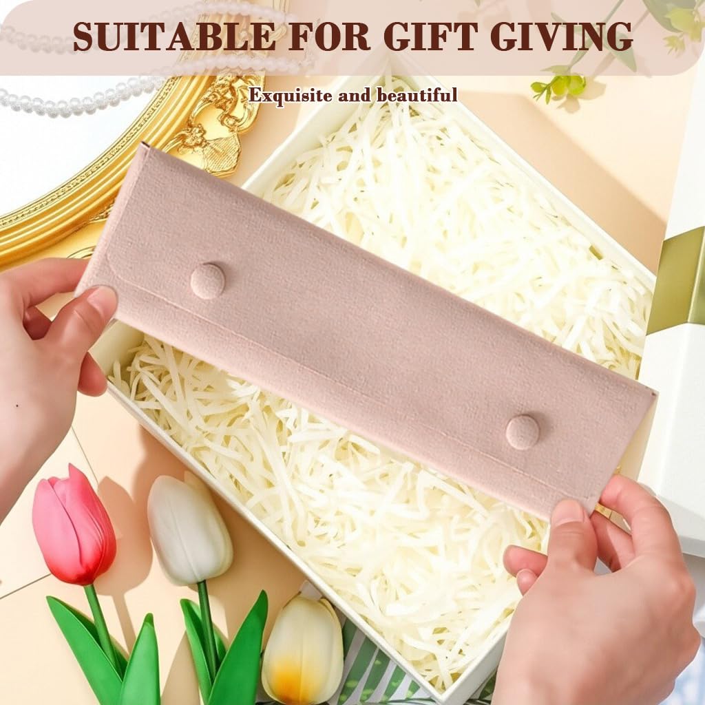 MAYCREATE Jewellery Organiser Pouch for Travel with Snap Closure 22×6.5cm Pink PU | Gift for Women