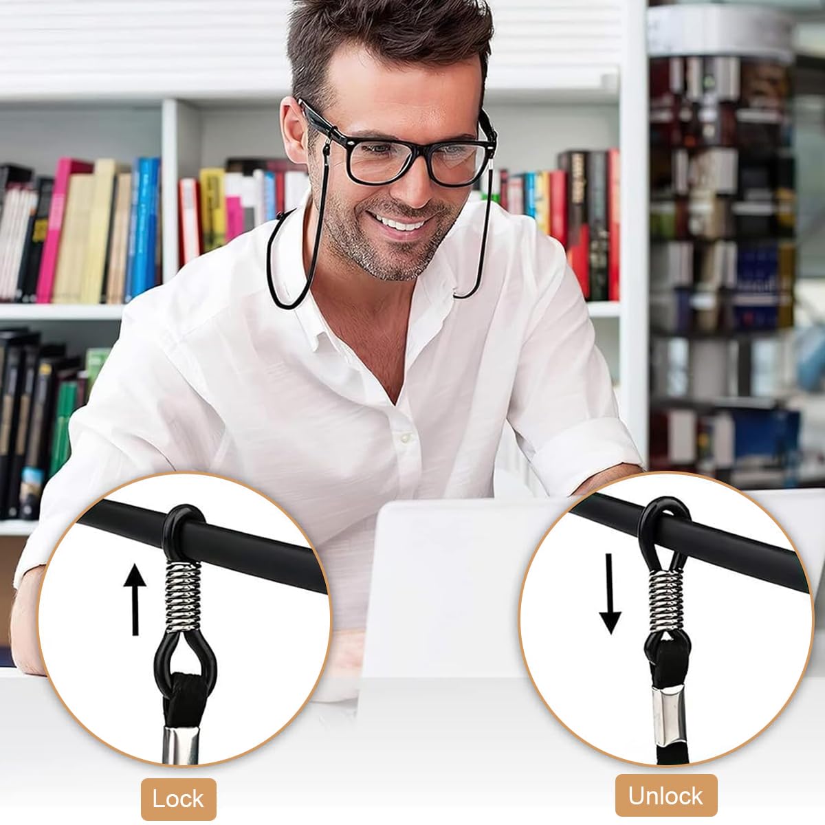 Zibuyu Specs Holder Strap with Non Slip Ergonomic Fit 9PCS 27.56 in Suede for Adults & Kids