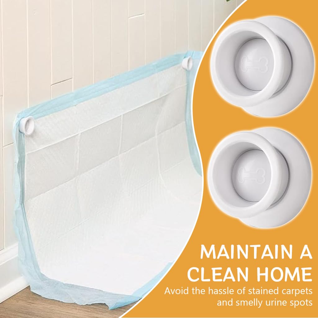 Qpets Dog Pee Pad Holders for Floor and Wall with Magnetic Clips | 2 Pcs Reusable Set