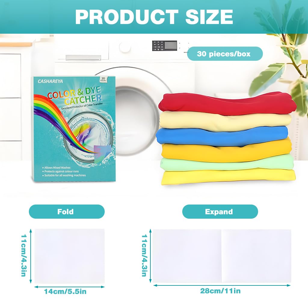 Supvox Color Catcher Sheets for Mixed Laundry featuring Honeycomb Texture 30 Count | Safe Dye Trapper