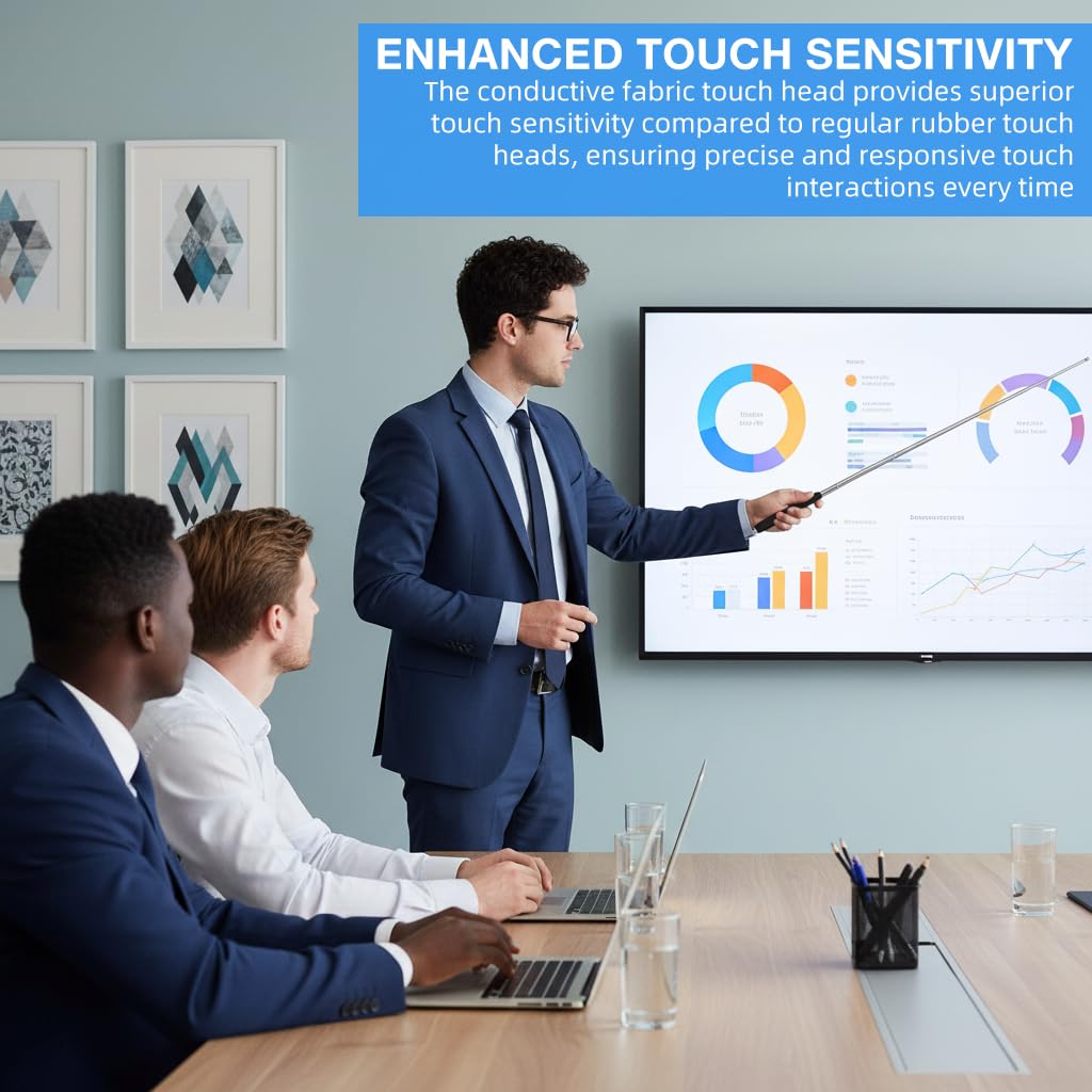 ZIBUYU Telescopic Teacher Pointer Stick for Presentations up to 1 m with Ergonomic Lanyard | Portable Tool for Educators