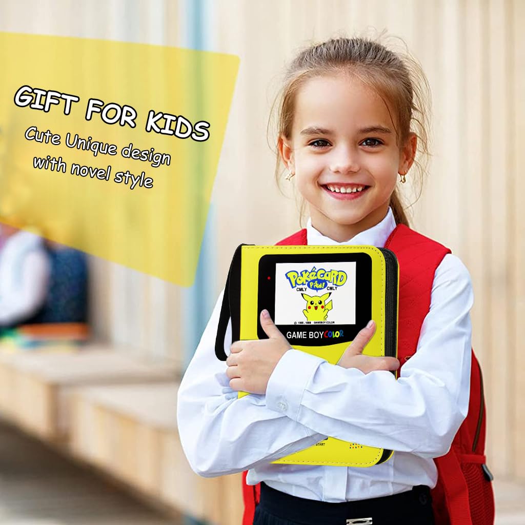 PATPAT Pokemon Card Binder for 400 Trading Cards with Waterproof PU Cover and Zipper | Gift for Kids