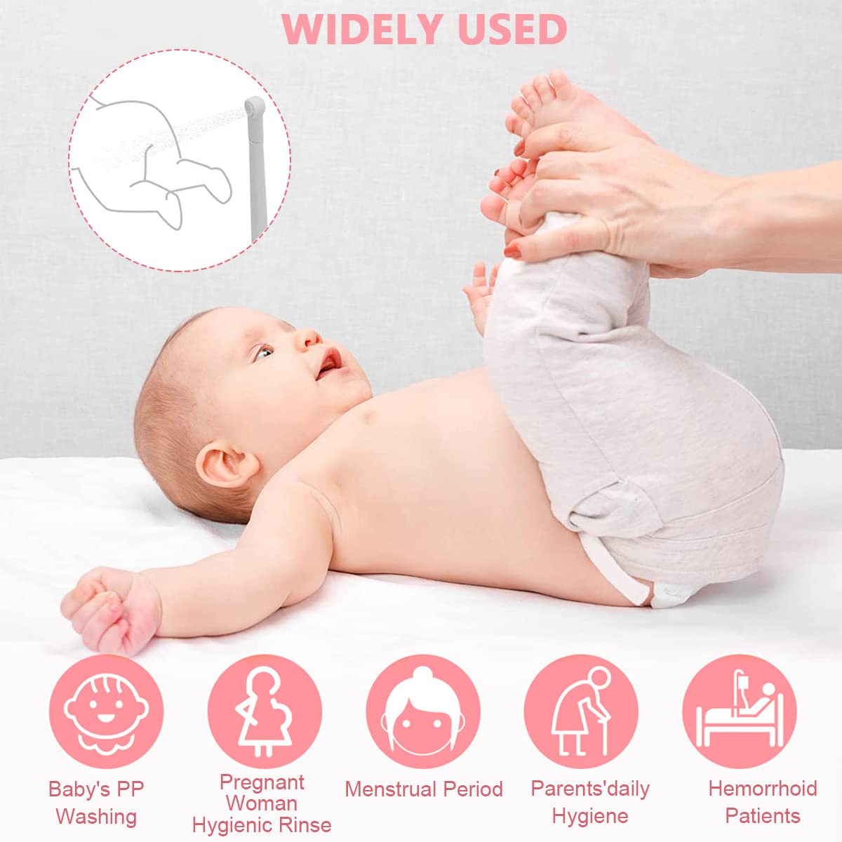 HANNEA Electric Travel Bidet for Toilet and Feminine Care with 180° Adjustable Nozzle | 2 AAA Battery Powered Portable Hygiene Sprayer