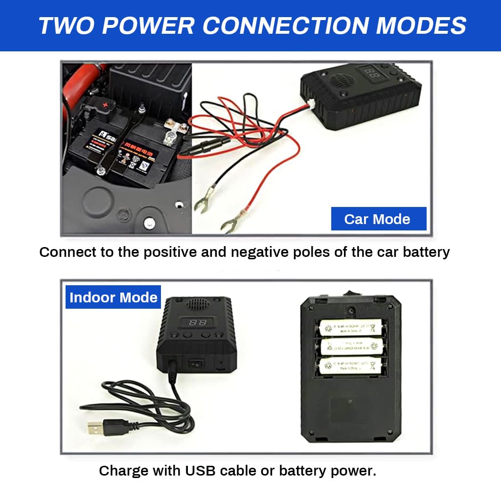 HASTHIP Car Mouse Repeller for Vehicle and Home Use featuring 8–56Hz Ultrasonic Waves | Smart Motion Sensor Power Saving Protection