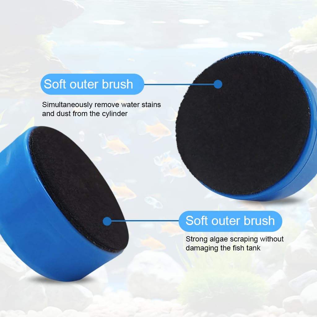 Qpets Mini Magnetic Aquarium Cleaner for Small Roofless Tanks with Double Sided Velvet Scraper 28x27mm | Suitable for 6mm Glass