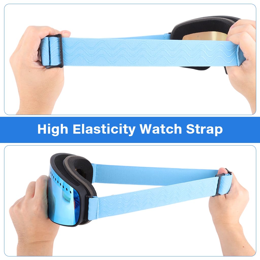 PROBEROS Ski Goggle for Snow Sports with UV400 Anti Glare Magnetic Lens | Men and Women