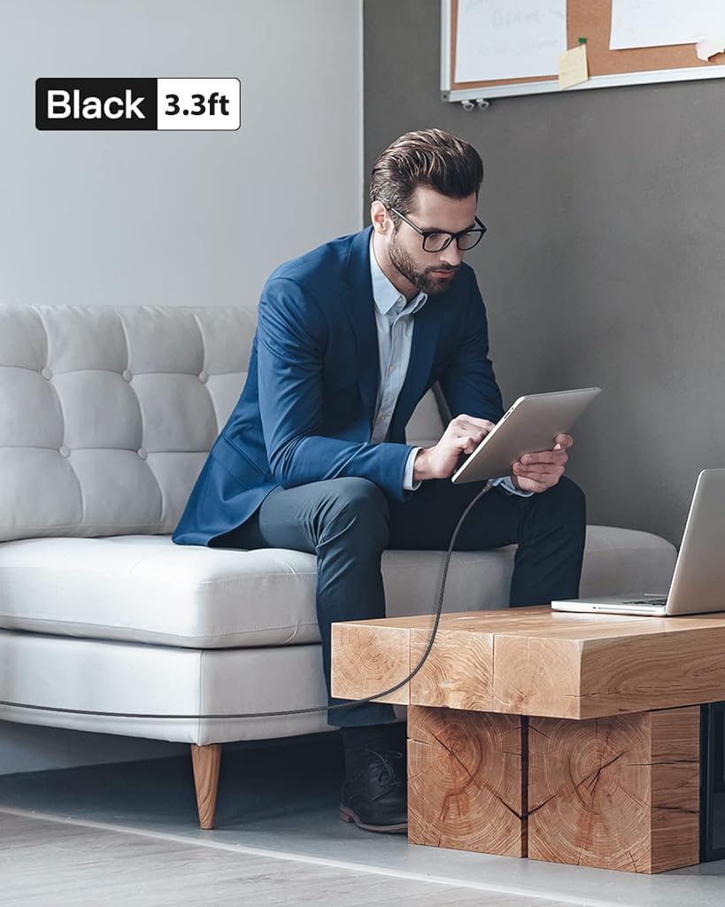 ZORBES USB C Cable for iPhone 3.3ft PD 60W Fast Charging with Magnetic Connectors | Nylon Braided Design