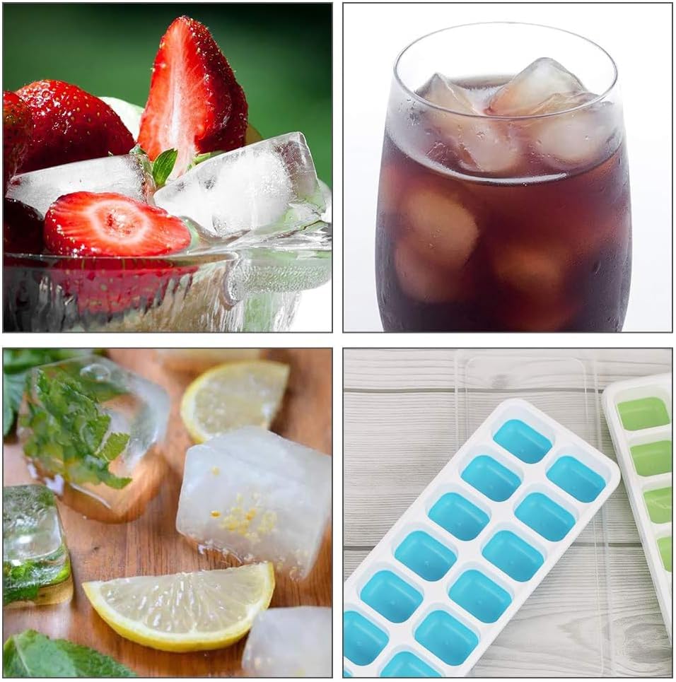 ZIBUYU Ice Cube Tray for Home Fridge and Freezer with 16 Cavities Silicone Mould | BPA‑Free