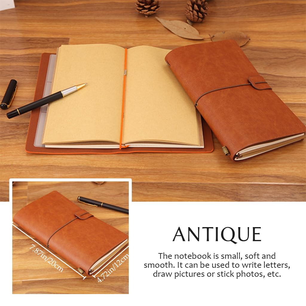 Zibuyu Leather Notebook for Writing with 240 Pages Plain Paper | 5x7 in Brown Journal