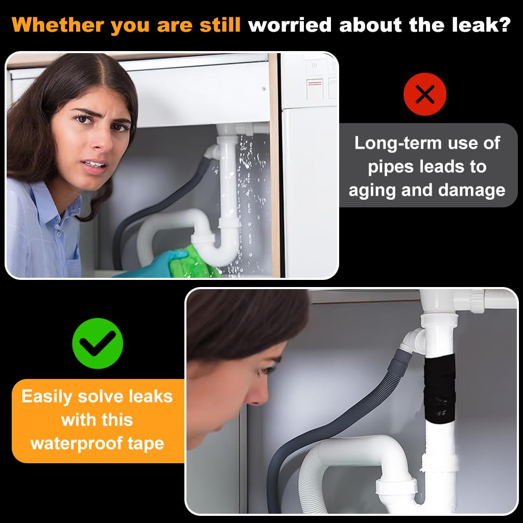 PROBEROS Multipurpose Fusion Grip Tape 2.5 cm x 3 m for Plumbing and Electrical Repair | Self-Fusing Silicone Heat-Resistant Wrap