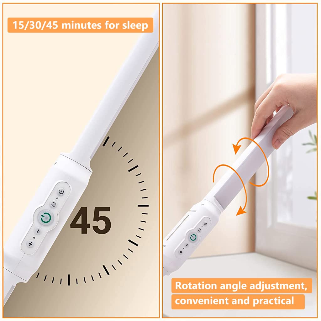 Verilux LED Table Light for Study with 350° Rotatable Dual Tube and 2000mAh Battery | Magnetic Mount
