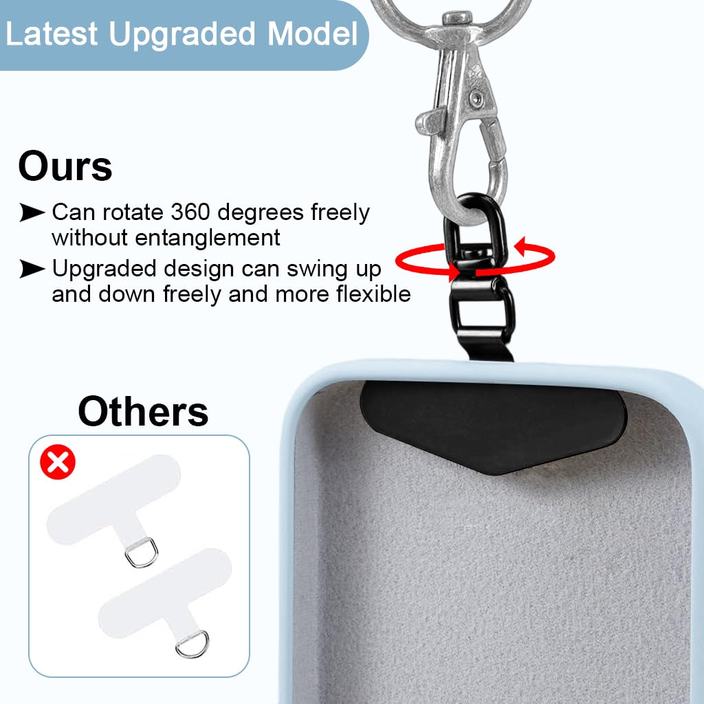 ZORBES Phone Tether Tabs 4Pcs for Universal 1.7in Cases with 360° Swivel Buckle | 0.3mm Stainless Steel