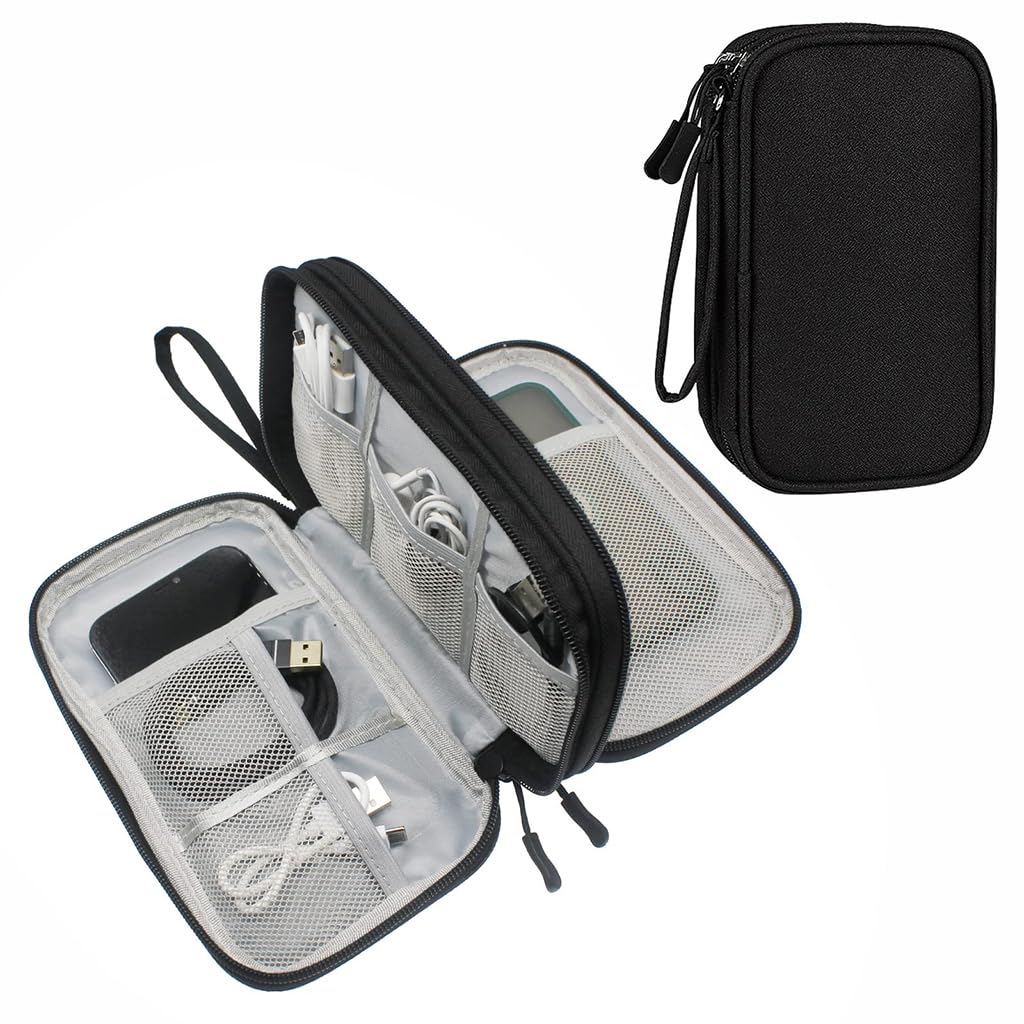 Zibuyu Electronics Organizer Bag for Travel with 2 Layer Design and Waterproof 600D Oxford