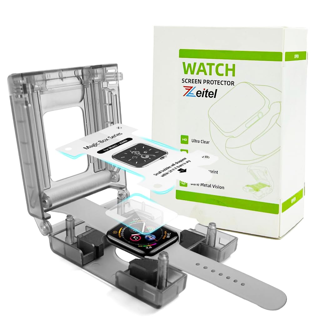 ZEITEL Screen Protector for Apple Watch S10 46mm with Auto Alignment Tool Kit | HD Soft Silicone Film