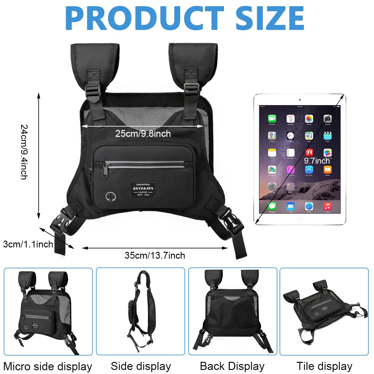 Optifit Chest Bag for Hiking and Camping Featuring Quick Release Buckle | 2PCS Unisex Rig