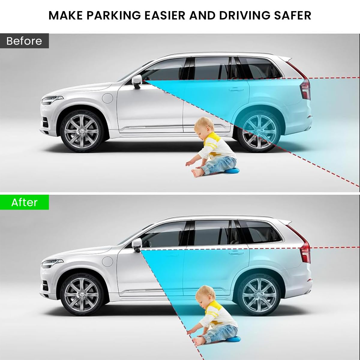 STHIRA Blind Spot Mirror for Car 3PCS with 360 Fine Adjusting Curved HD Glass | SUV Trucks