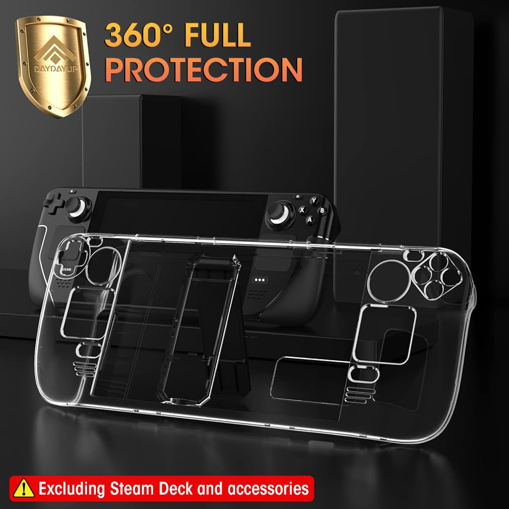 Zeitel Steam Deck Protective Case with Ergonomic Kickstand and Transparent PC Cover | Full Anti‑Scratch Protection