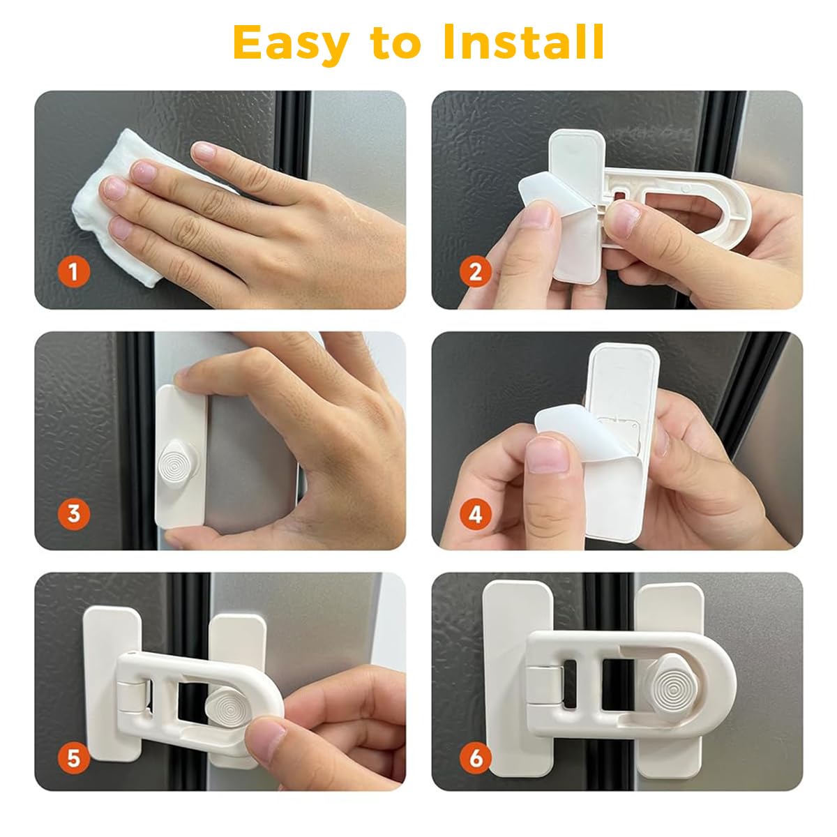 SNOWIE SOFT Fridge Locks Child Proof for Cabinets and Drawers featuring Secure Twist | 2 Pack