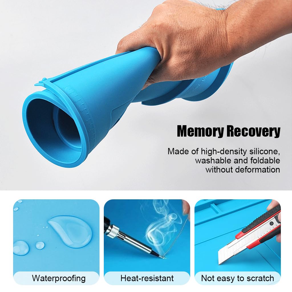 Serplex Silicone Soldering Mat for PCB Repair with Organized Zones | 17.7x11.8 in Heat Resistant Work Pad