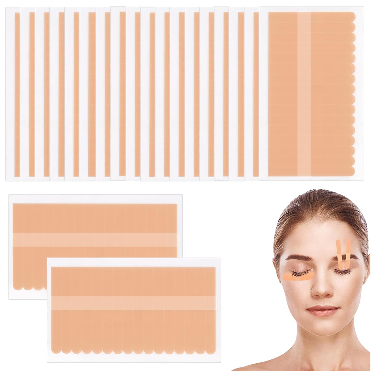 MAYCREATE® 320pcs Eyelash Extension Tape False Eyelashes Adhesives Under Eye Lash Tape Breathable Non-woven Eyelid Lifting Micropore Medical Tape for Individual Eyelash Extensions