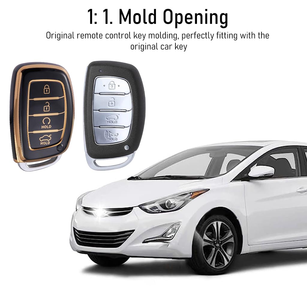 STHIRA Luxury Hyundai Car Key Protective Case with Quick Release Keychain featuring Soft TPU Cover for 2020–2023 Sonata Santa Fe or Tucson