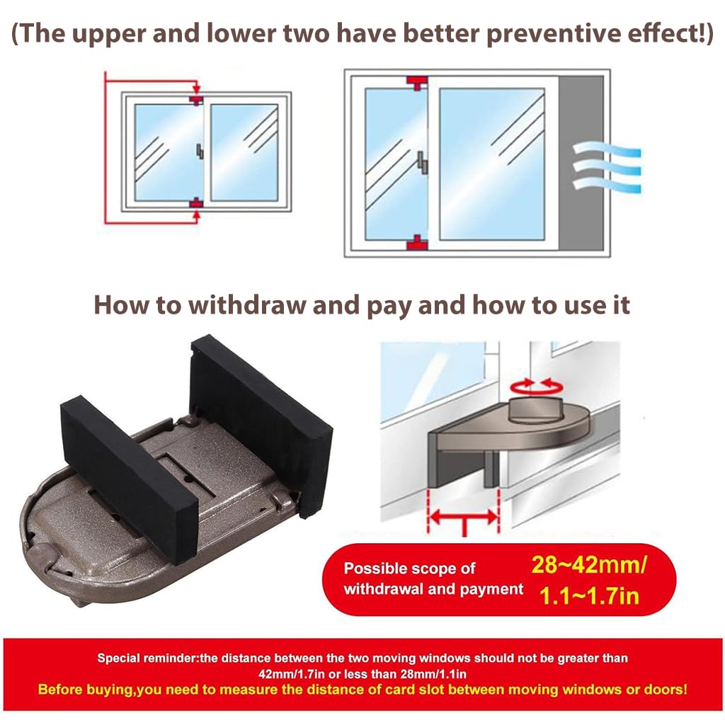 HASTHIP Sliding Window Lock for Home with Twist Knob and Aluminum Alloy Build | 4Pcs Set