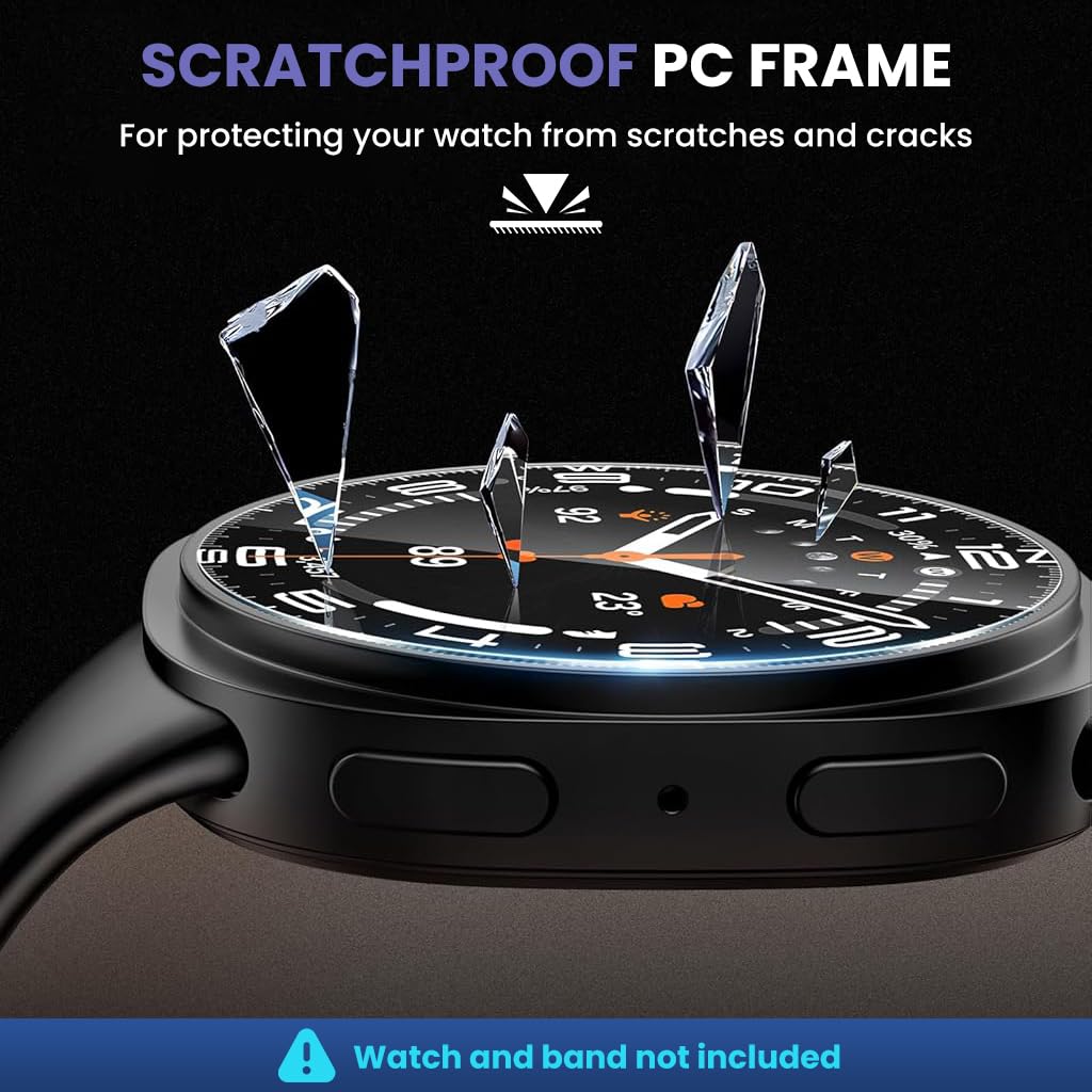 ZORBES Glass Screen Protectors for Samsung Galaxy Watch 8 40mm with Auto Alignment Tool | Clear Tempered Glass and Scratchproof PC Frame