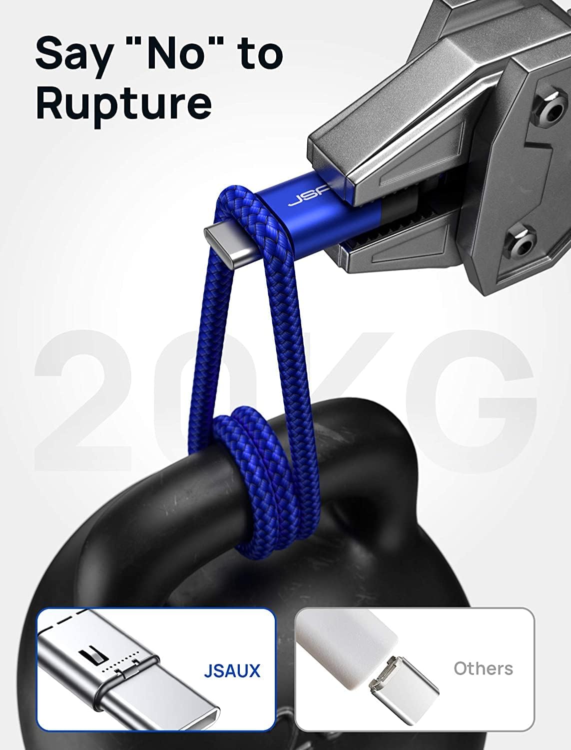 JSAUX USB A to Type C Cable for Samsung and PS5 featuring 3.1A Fast Charge 3-Pack 3.3ft 6.6ft 10ft | Nylon Braided with 3D Aluminum Connector