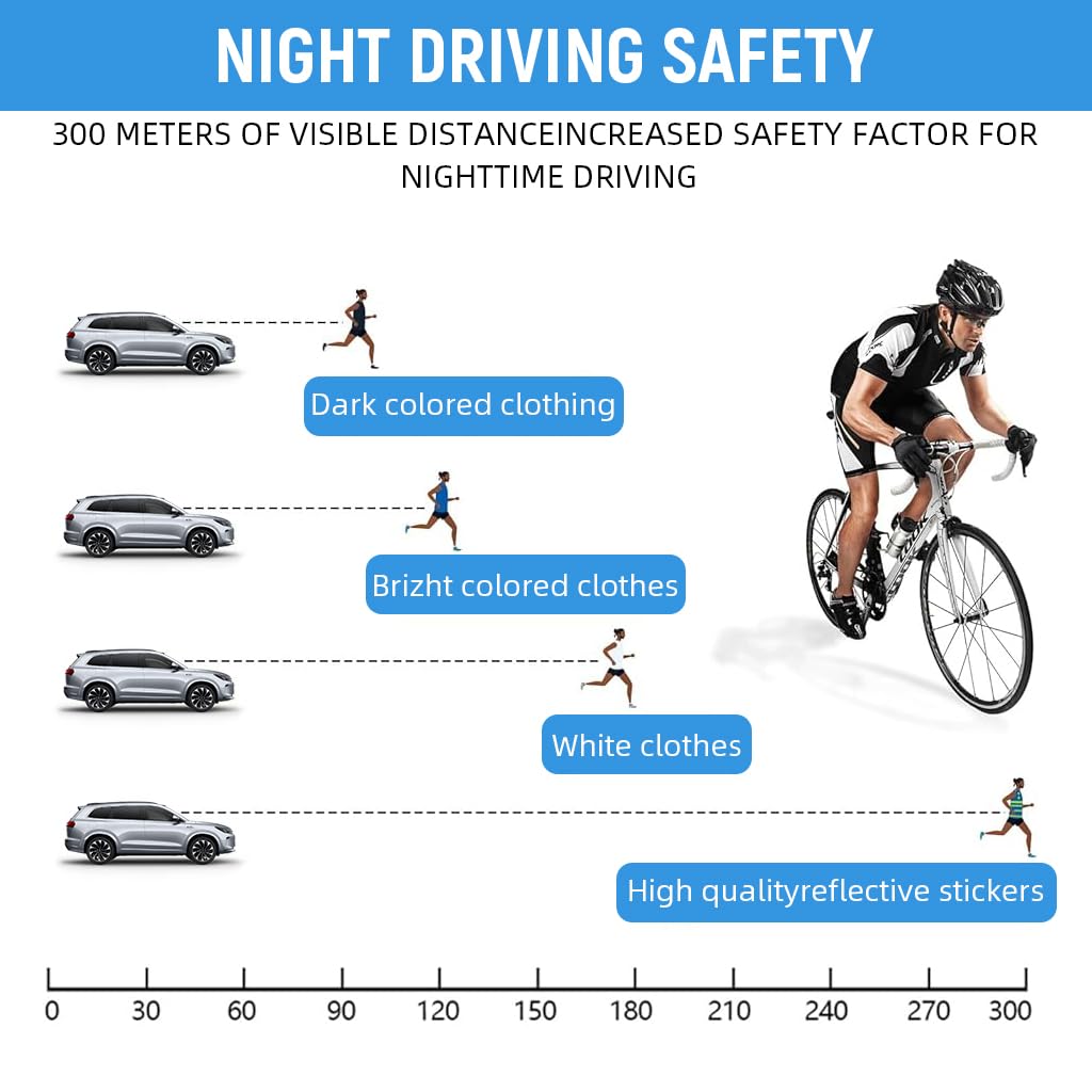 Proberos Reflective Stickers for Cycling with 42 Multi Shapes Silver Decals | Waterproof