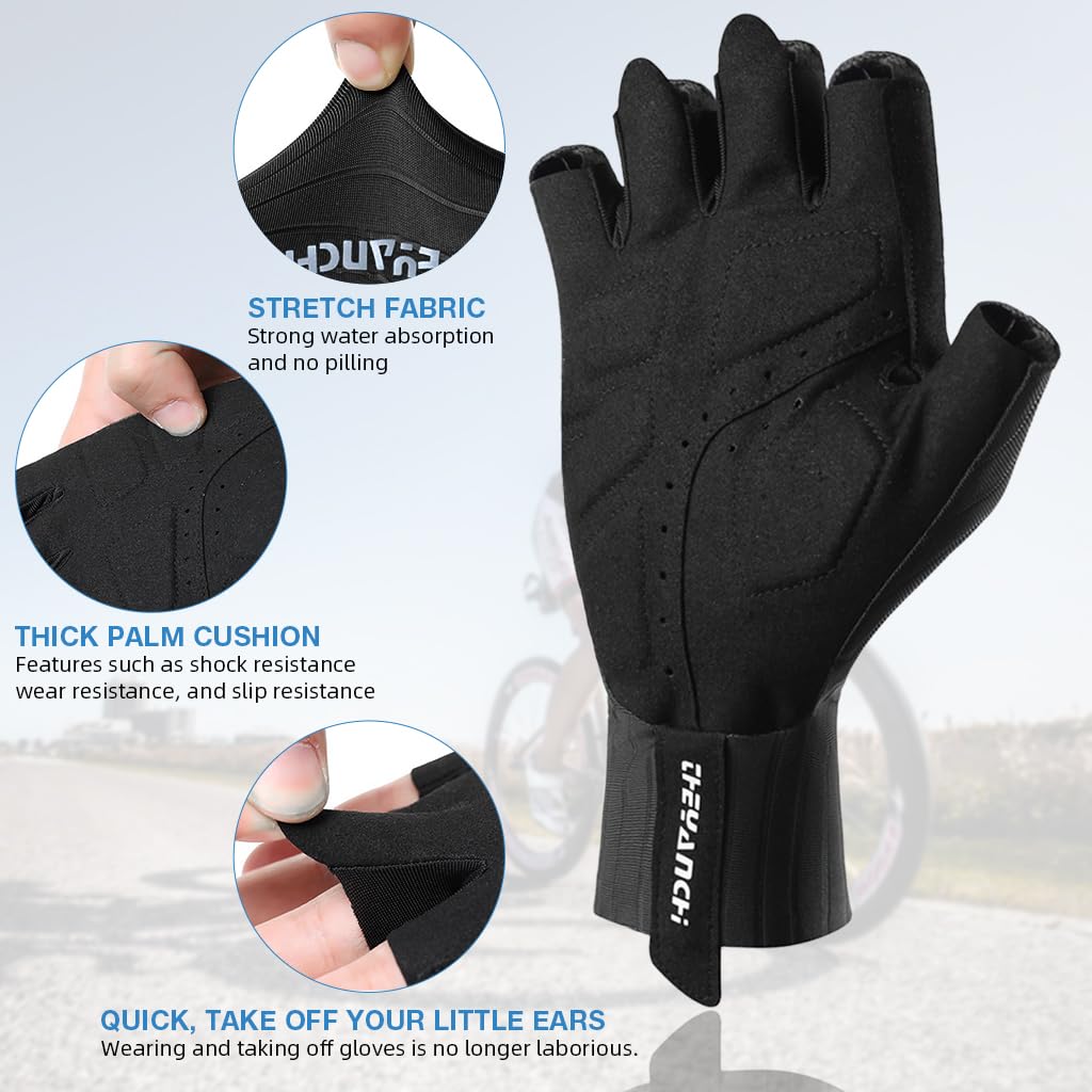 PROBEROS Riding Gloves for Bikers with Multi Density Palm Padding featuring Silicone Grip | XL Fingerless Breathable Design