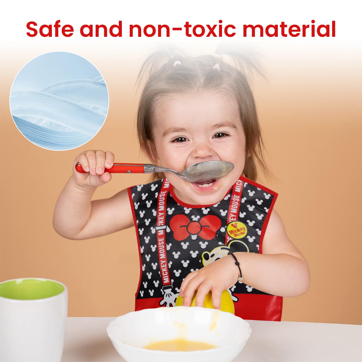 SNOWIE SOFT Baby Bib for Feeding with Catcher Pocket and Waterproof EVA | 6–36 Months