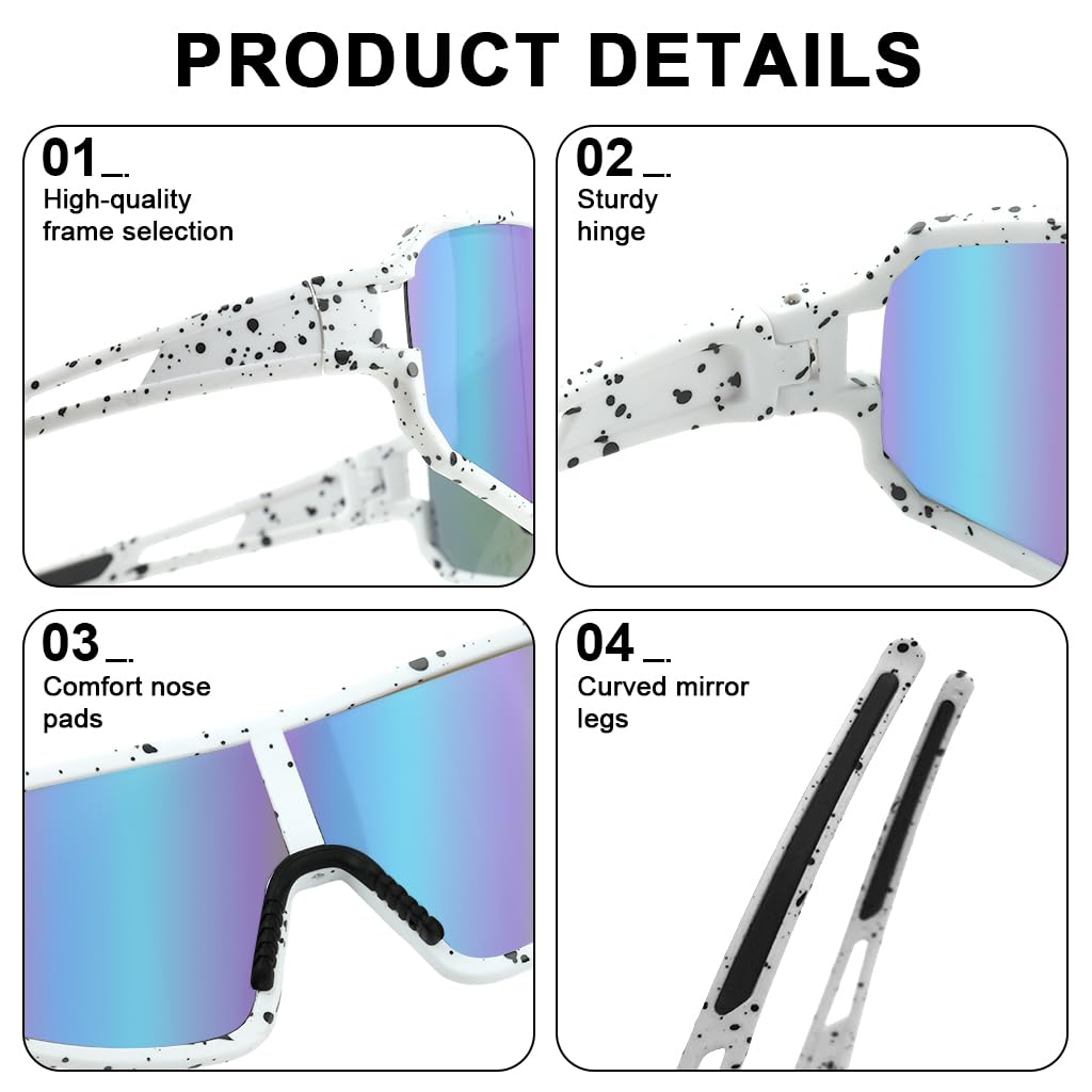 PROBEROS Cycling Sunglasses for Men featuring Polarized UV400 Lenses and TR-90 Frame | Anti-Glare Outdoor Eyewear