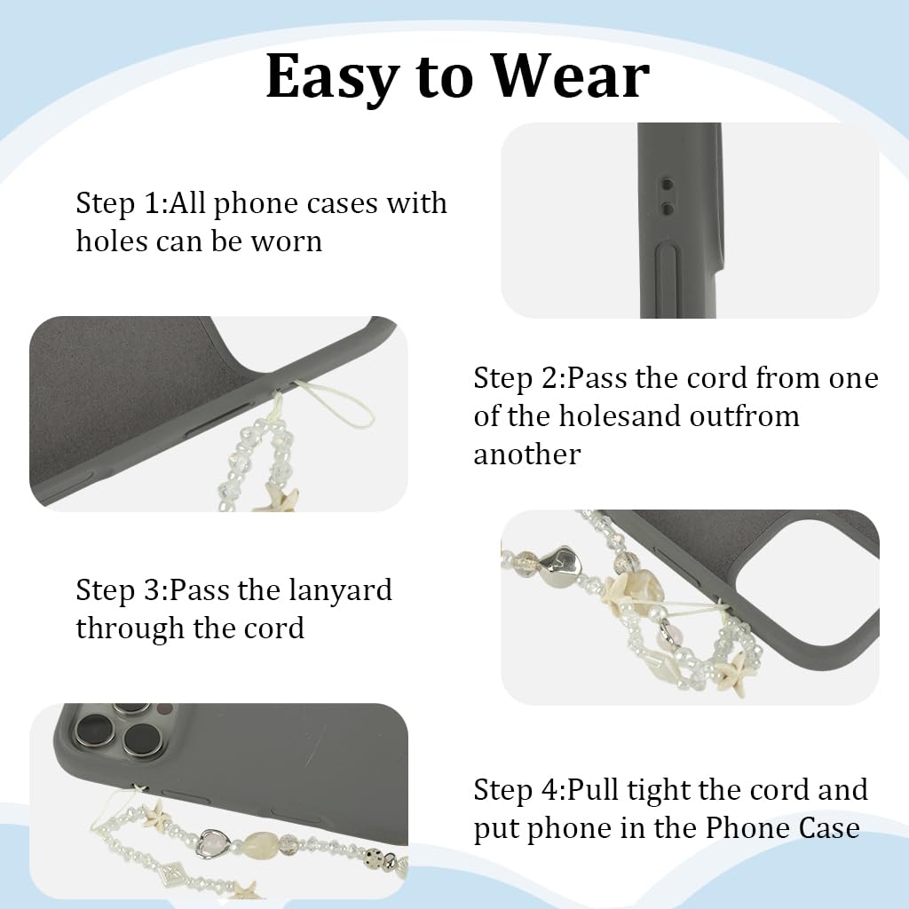 ZORBES Beaded Camera Wrist Strap for Phone and Keychain with Seashell Charms | Cute Beach Accessory