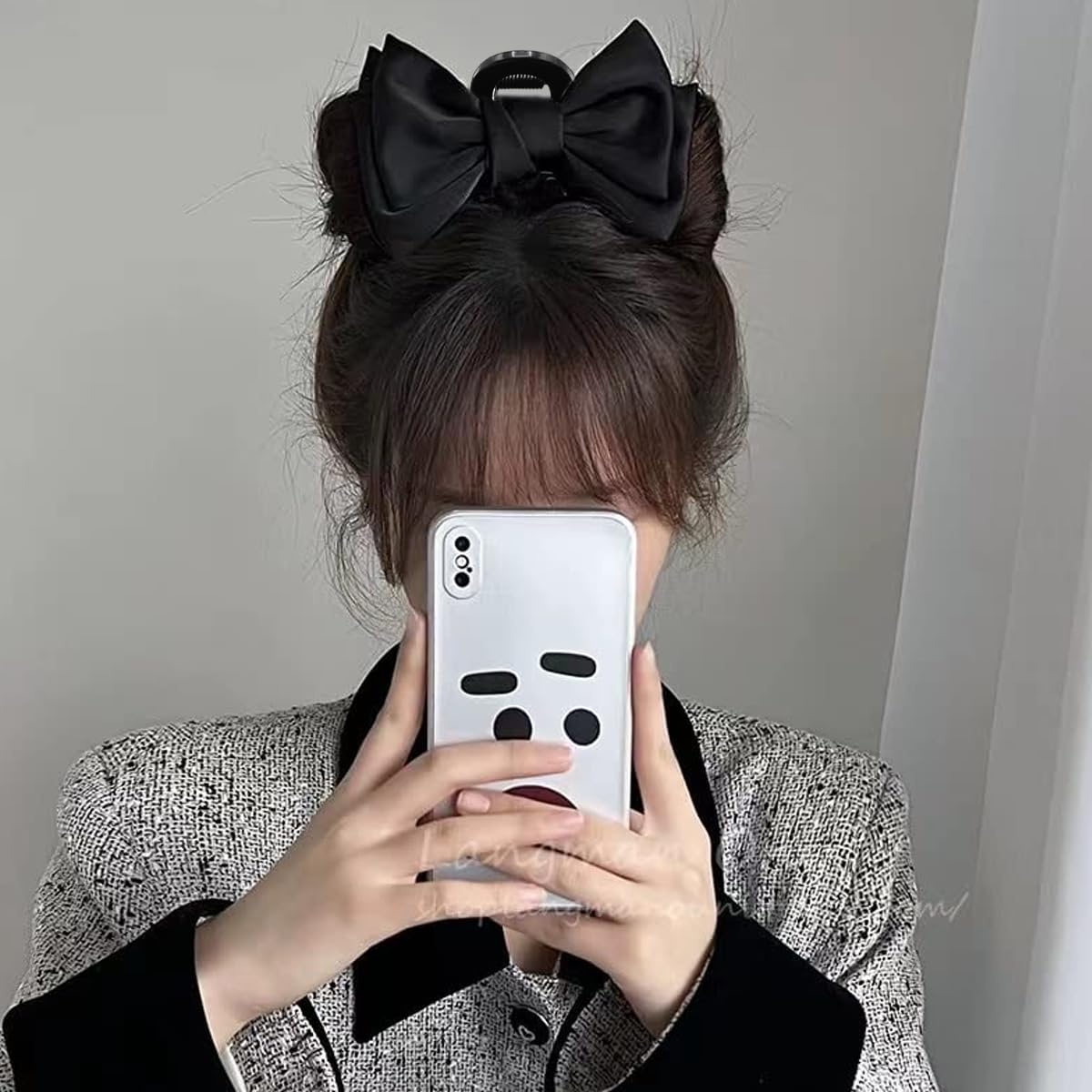 PALAY® Claw Clip for Women Large Black Bow Claw Clip for Medium Thick Hair Women Hair Accessories for Hair Styling, Hair Clamp, Hair Claw for Women Girls