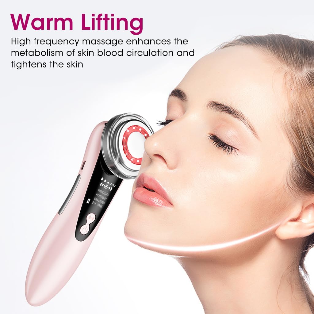 HANNEA Face Cleaning Machine for Deep Pore Cleansing with Red and Blue Light | Microcurrent Anti Wrinkle Massager