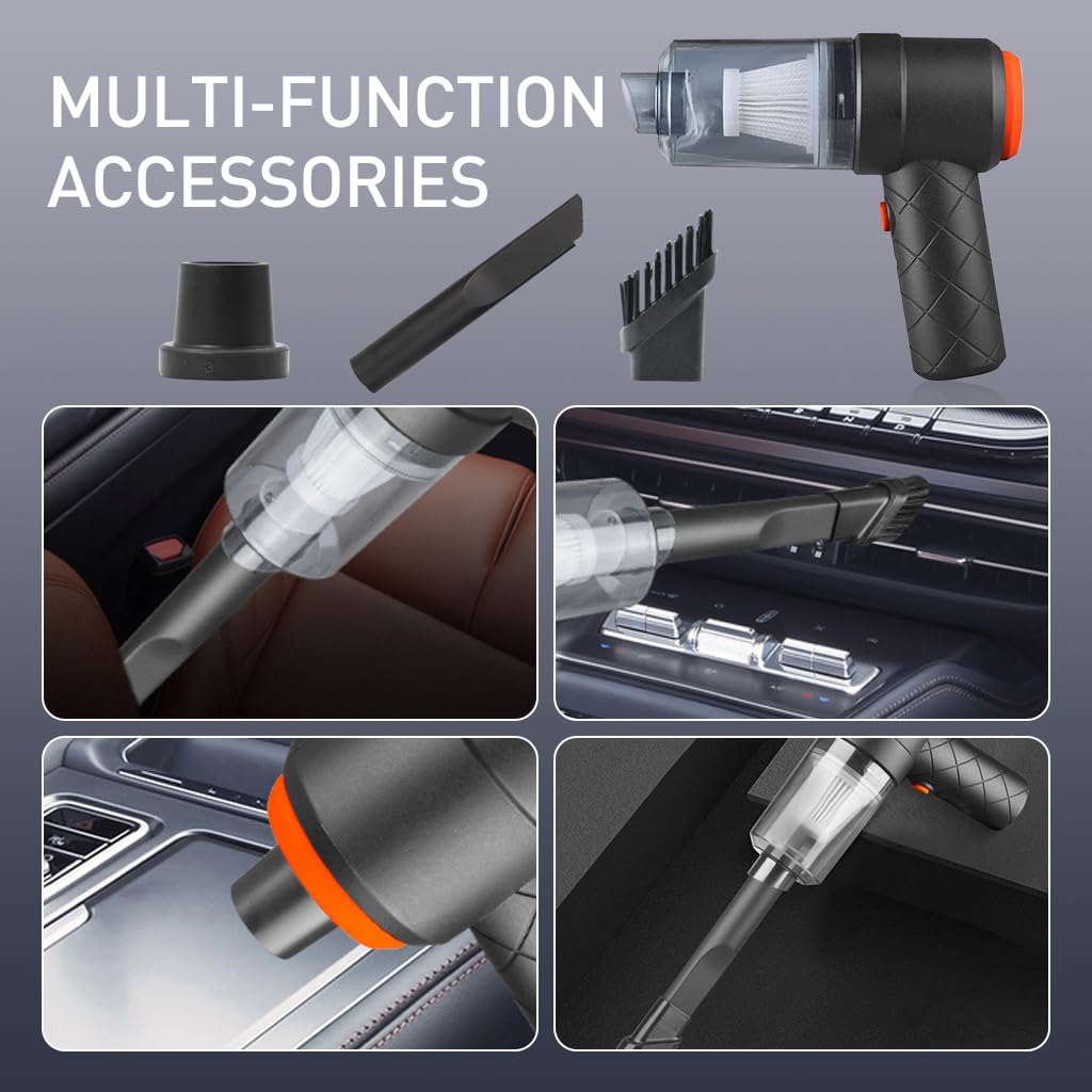 STHIRA Car Vacuum Cleaner for Home and Car Use with 6000Pa Suction and 3600mAh Battery | Cordless HEPA Filter Design