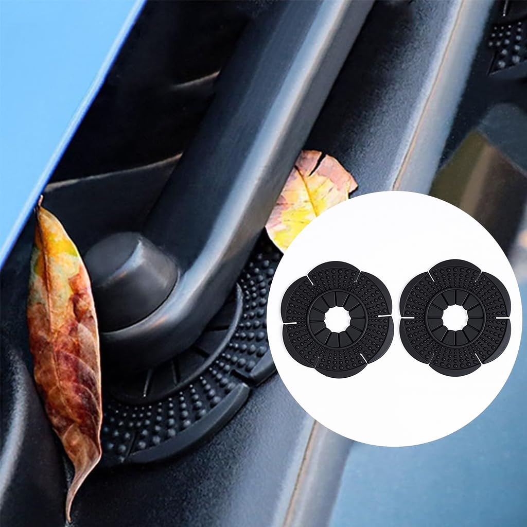 STHIRA Car Wiper Arm Hole Covers for Windshield Protection with Floral Design | PVC 2Pcs 0.62 in Inner 2.95 in Outer Universal Fit