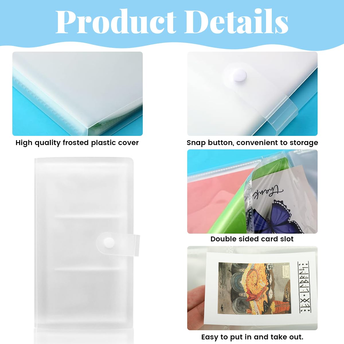 PATPAT Card Holder for Trading Cards with 120 Pockets and Double Sided Transparent Pages | White Organizer