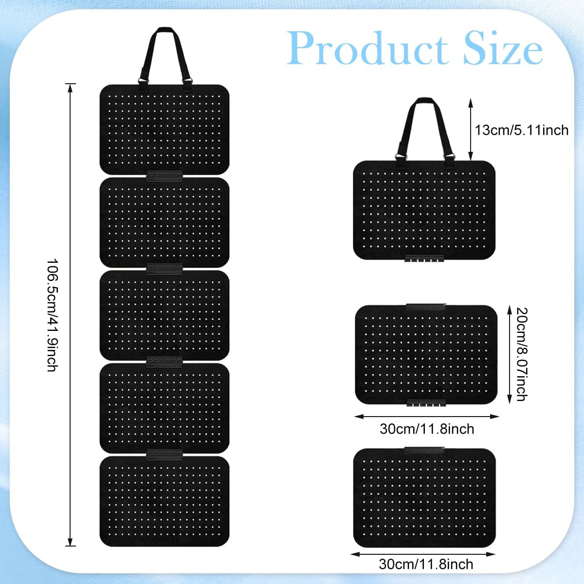 HASTHIP Earring Organizer for Storage and Display with 5 Detachable Boards and 850 Holes | Black Felt Wall Mount Holder