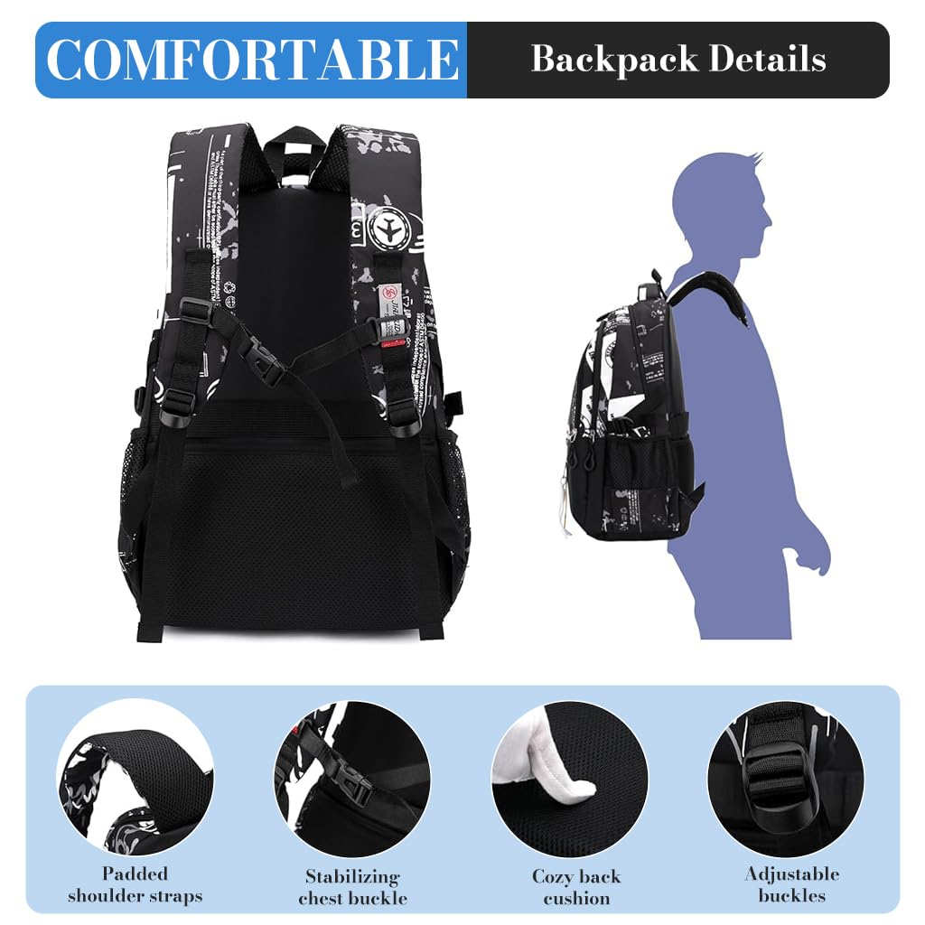 GUSTAVE Backpack for School and Travel with 32L Capacity featuring Ergonomic Design | Waterproof Nylon for Teens
