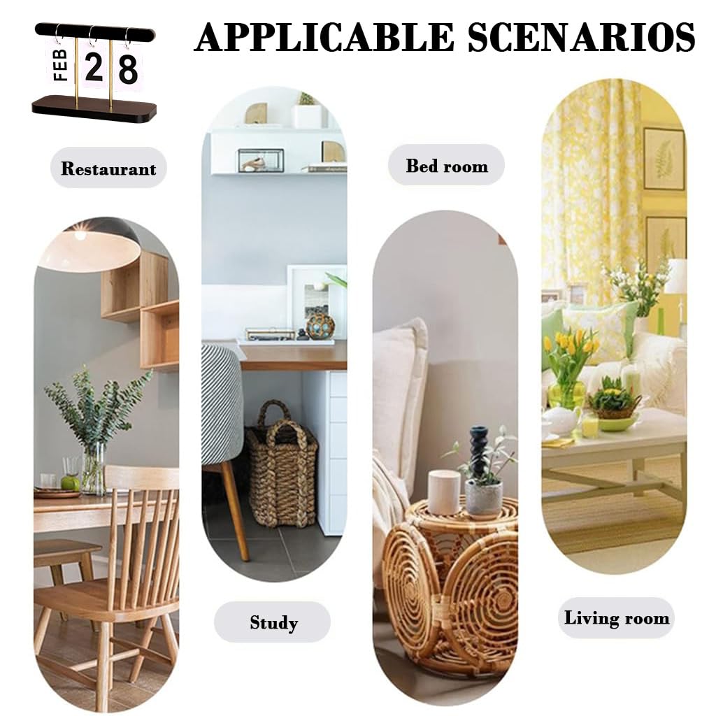 HASTHIP Wooden Perpetual Calendar for Office and Home with Retro Block Design | Desk Decor Gift