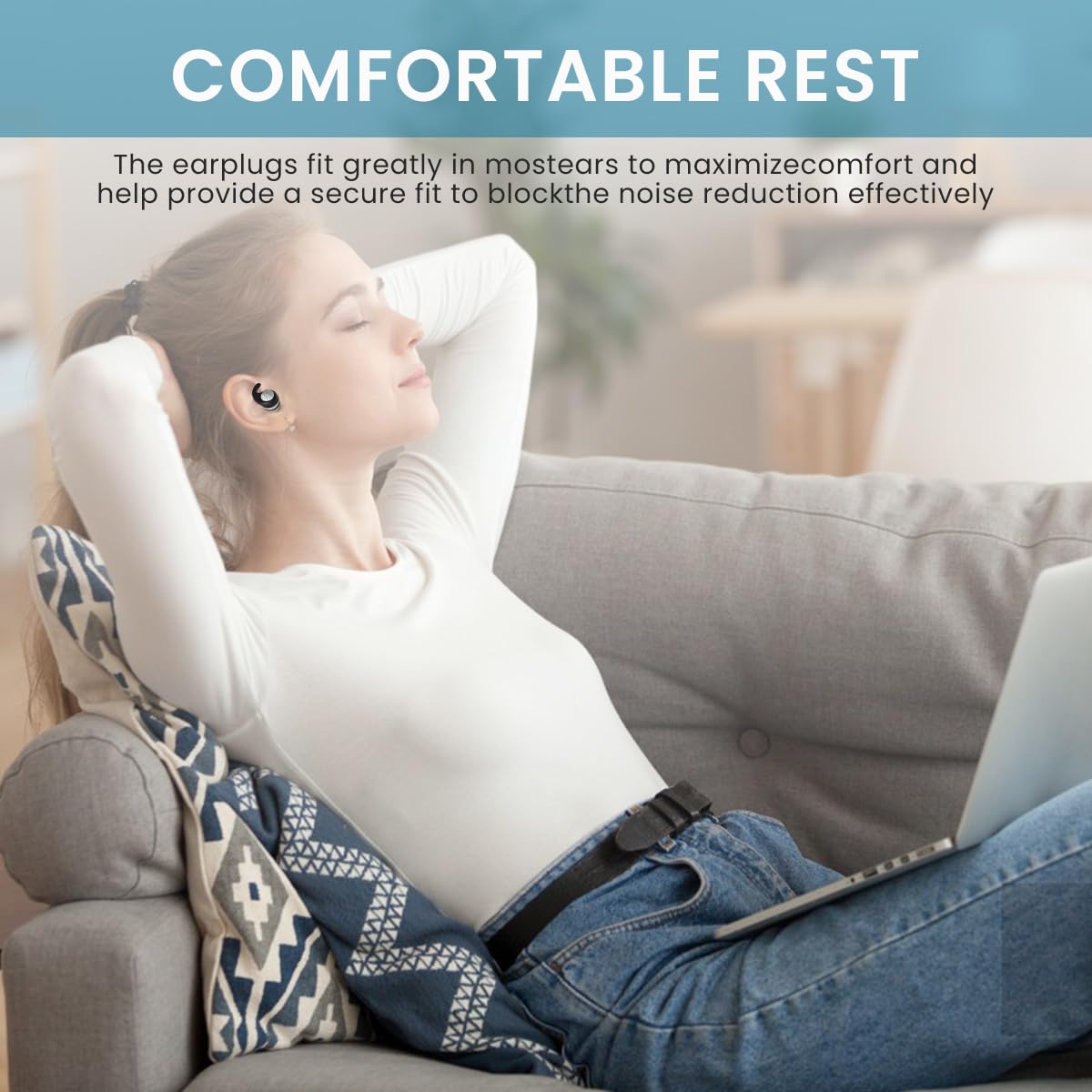 HANNEA Ear Plugs for Sleeping featuring 32 dB Noise Reduction and Triple Ring Silicone Design