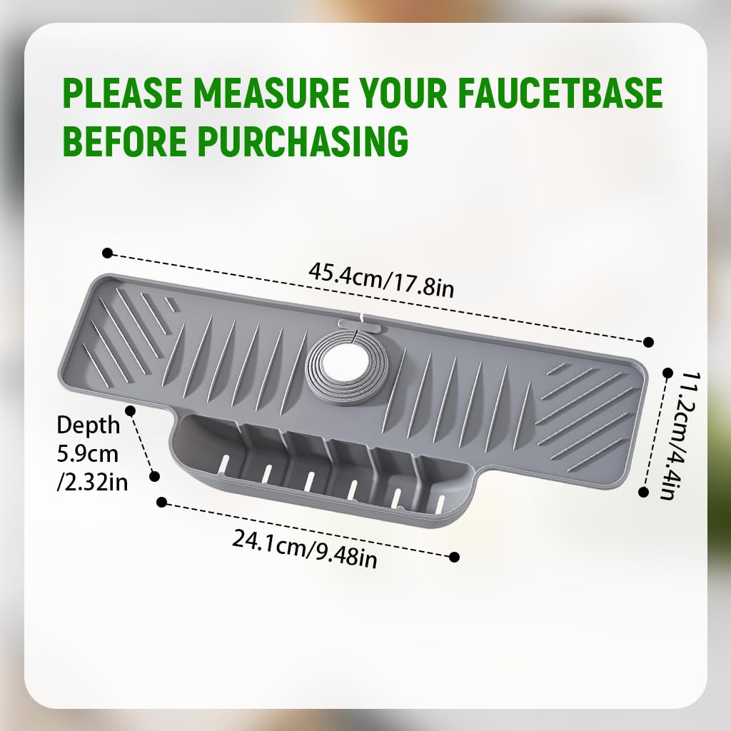 Supvox Kitchen Sink Pad for Faucet Area with Built In Storage Compartment and Quick Dry Silicone | Universal Sink Protector for Kitchen and Bathroom