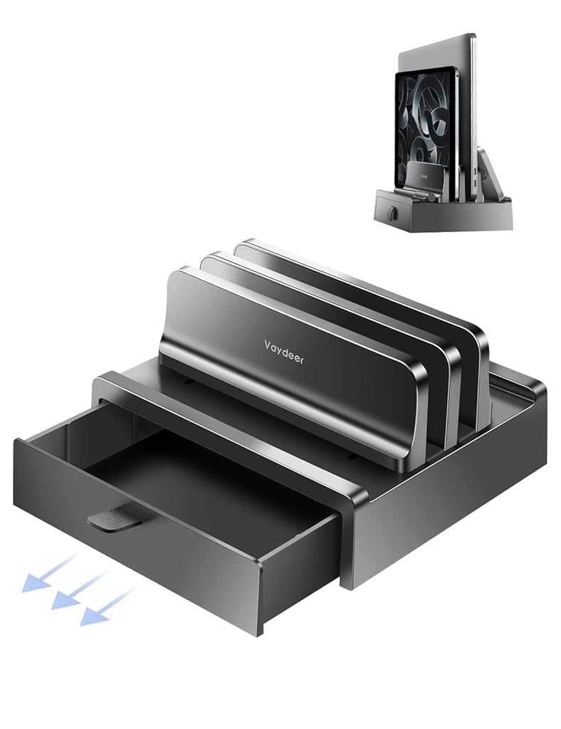 ZORBES® Vertical Laptop Stand with Drawer