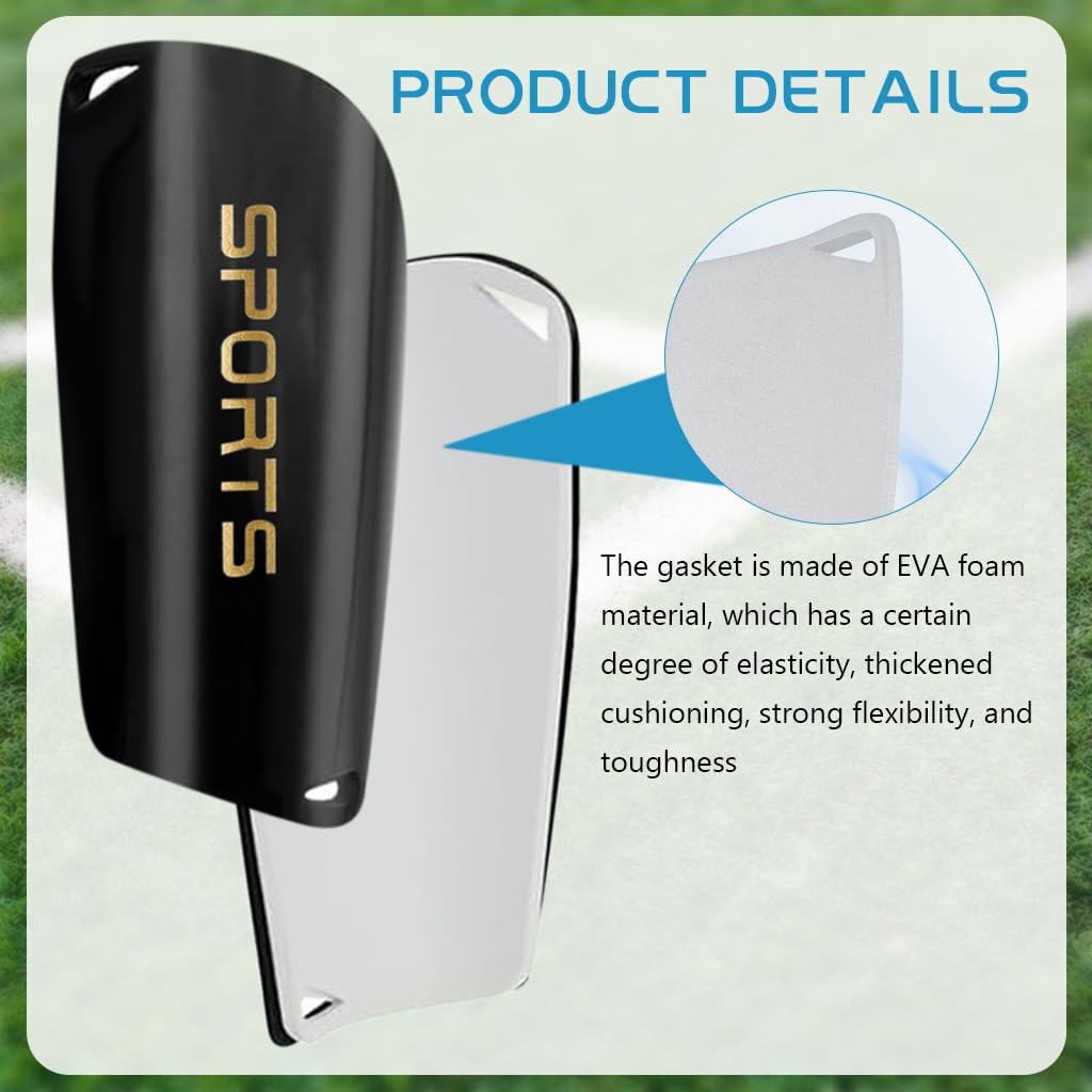 Proberos Football Shin Guards Set for Soccer and Rugby with EVA Cushioning Sleeves M 3pcs