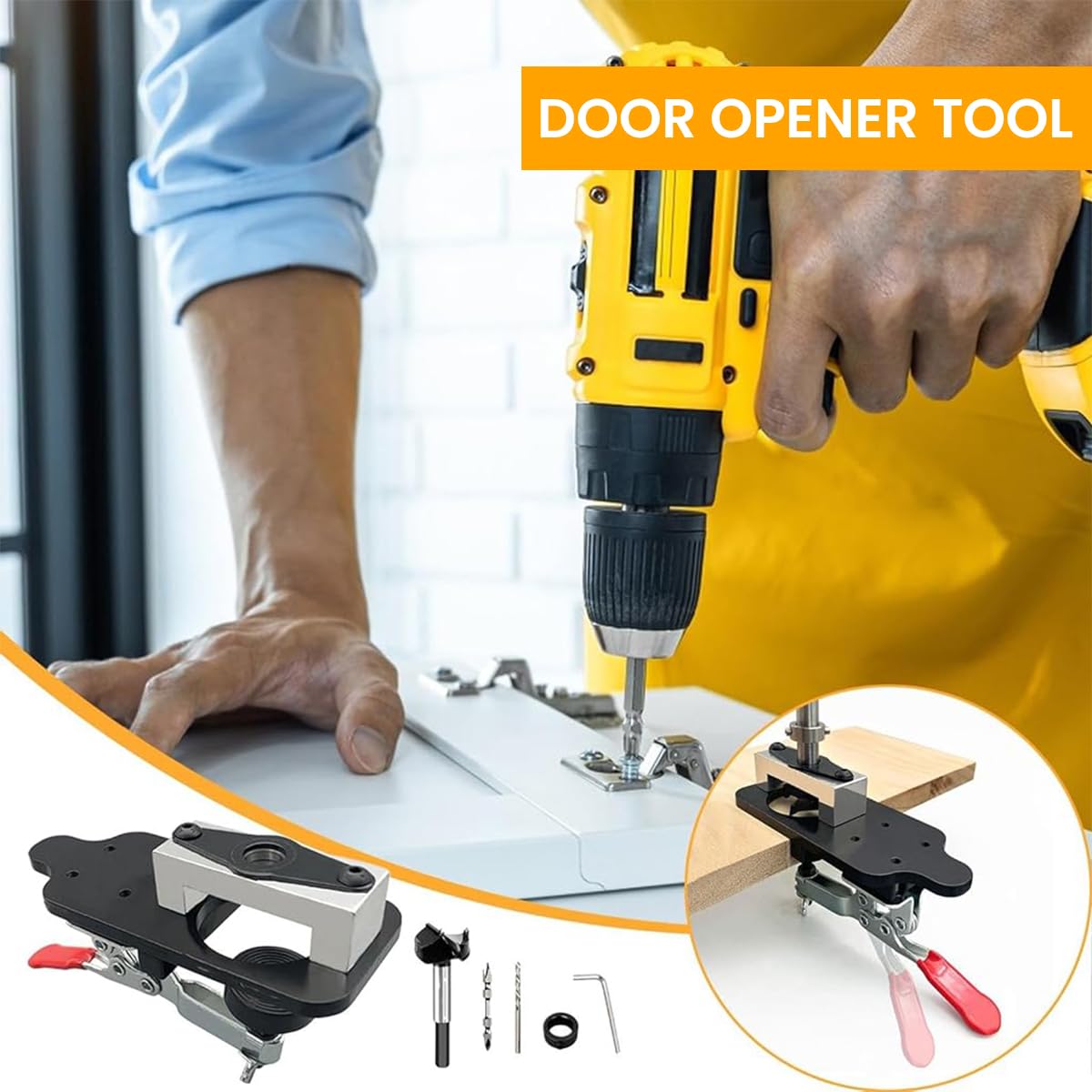 Serplex Concealed Hinge Jig for Cabinet Door Installation featuring 35mm Drill Guide | Aluminum Alloy Woodworking Tool