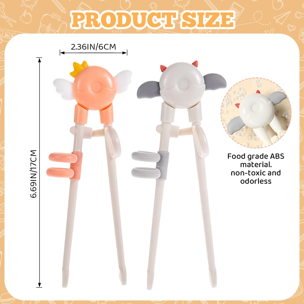 SNOWIE SOFT Kids Training Chopsticks Set for Ages 3–7 with Hinged Loops and Anti‑Slip Tips | BPA‑Free ABS Utensils