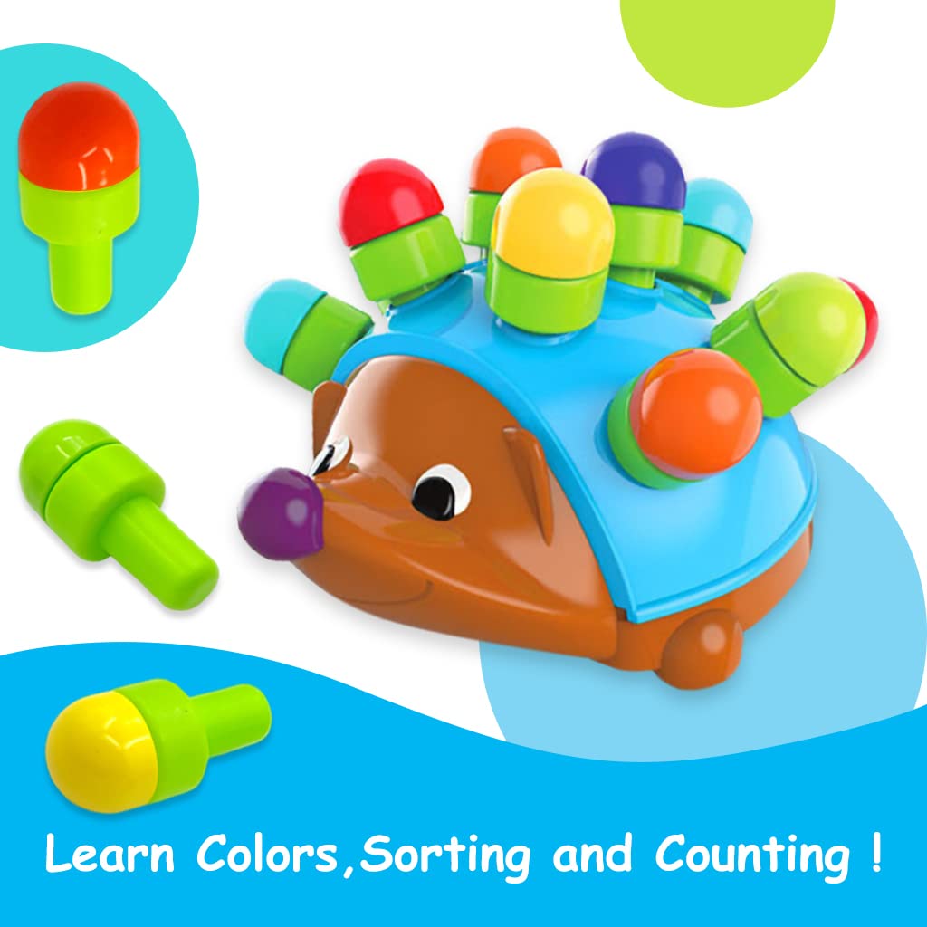 PATPAT Sensory Toys for Kids with 12 Color Spikes for Fine Motor Play and Hand-Eye Coordination | Montessori Educational Toy for Toddlers